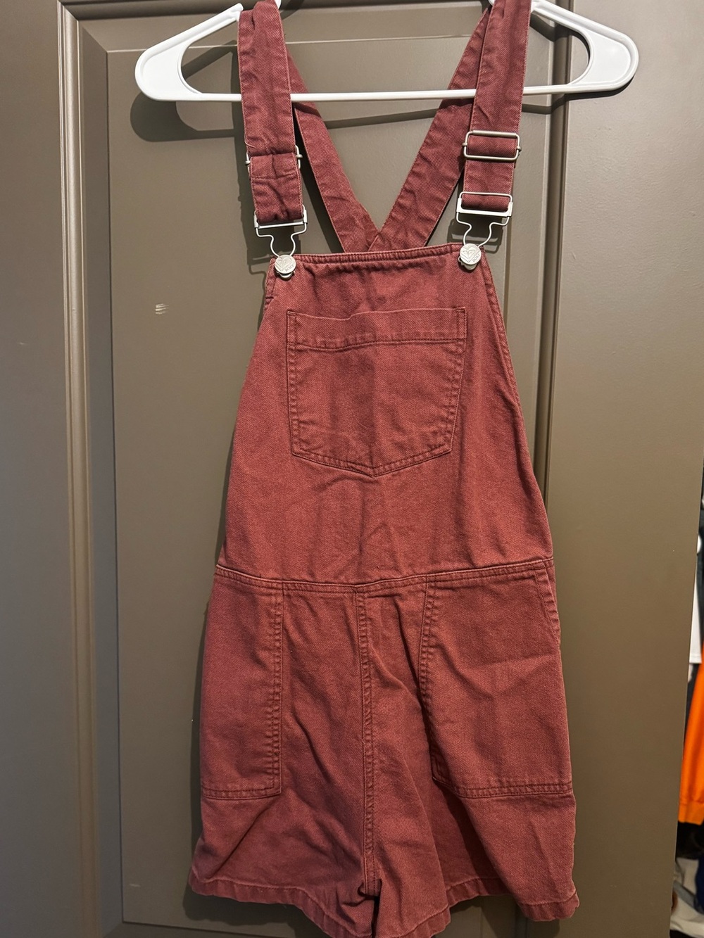 Roxy Brand Rust Red Women's Denim Short Overalls